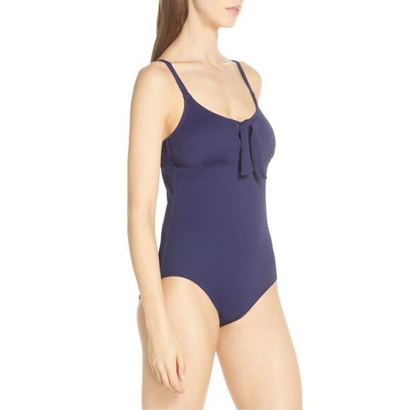 New. Tommy Bahama navy lace front swimsuit. - Picture 5 of 12